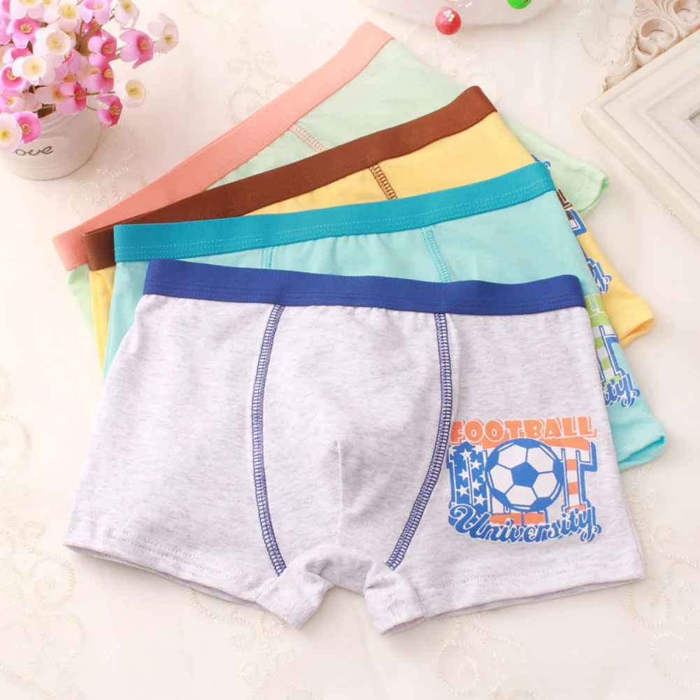 

4Pcs Boys Cartoon Cotton Fashion Boxer Underwear High Quality Boys Breathable Underwear Comfortable Big Boys Shorts
