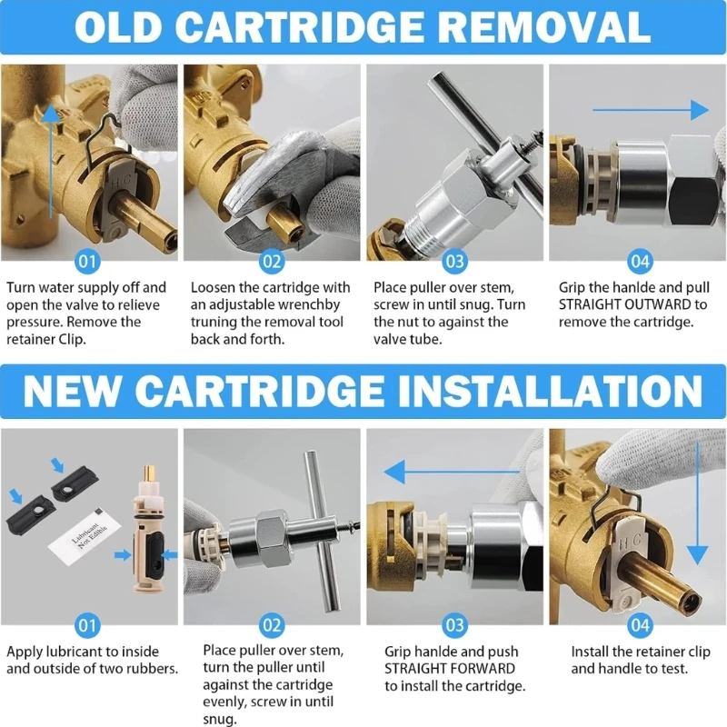 2024 Новый латунный стержень с одной ручкой Posi Temp Faucet Cartridge Душевая часть Прочная
