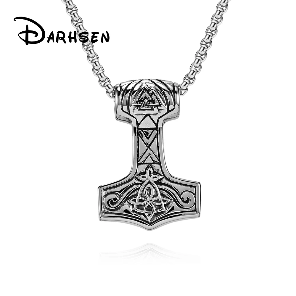 

DARHSEN Male Men Statement Necklaces Pendants Northern Europe Viking Sign Stainless Steel Chain Party Gift Fashion Jewelry