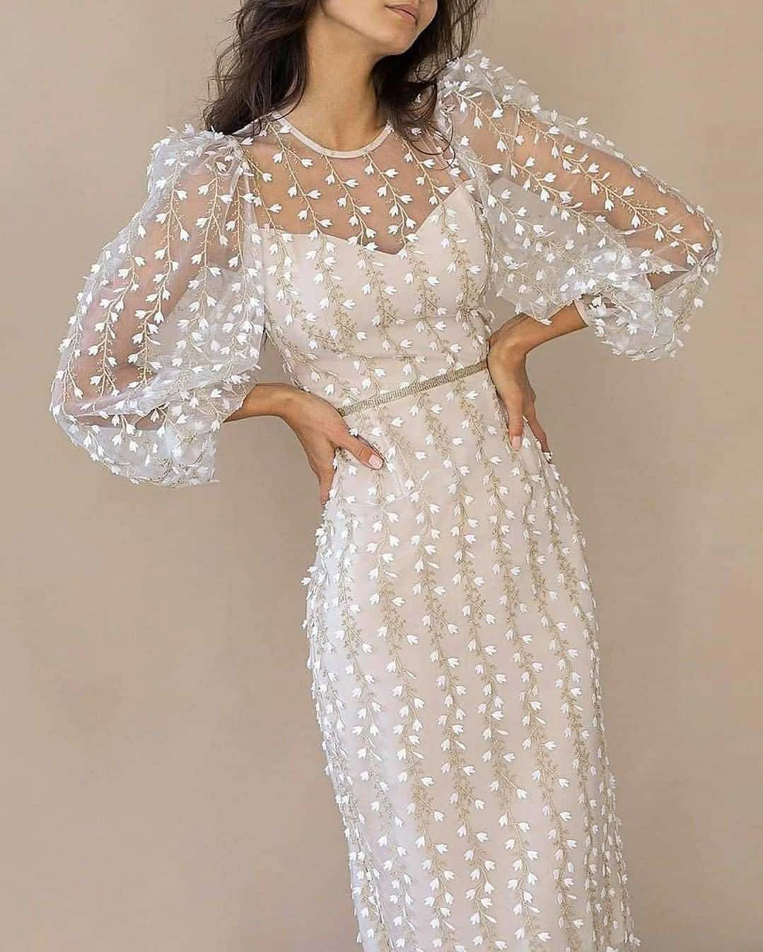

New 2023 Full Sleeve Transparent Mesh Fabric Tulle Banquet Party Maxi Dresses Sexy Shinny Young Lady Dress