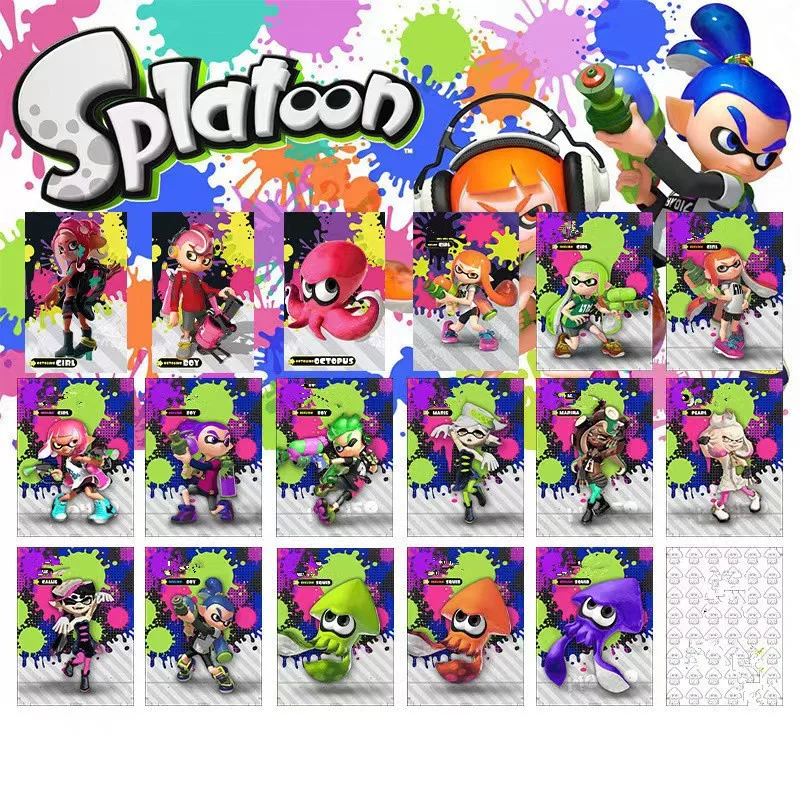 

17 шт. Splatoon 3 2 1 универсальные открытки новейший шаблон метки NFC мини-игра карта Подарочная коробка для NS 3DS переключатель универсальный подар...