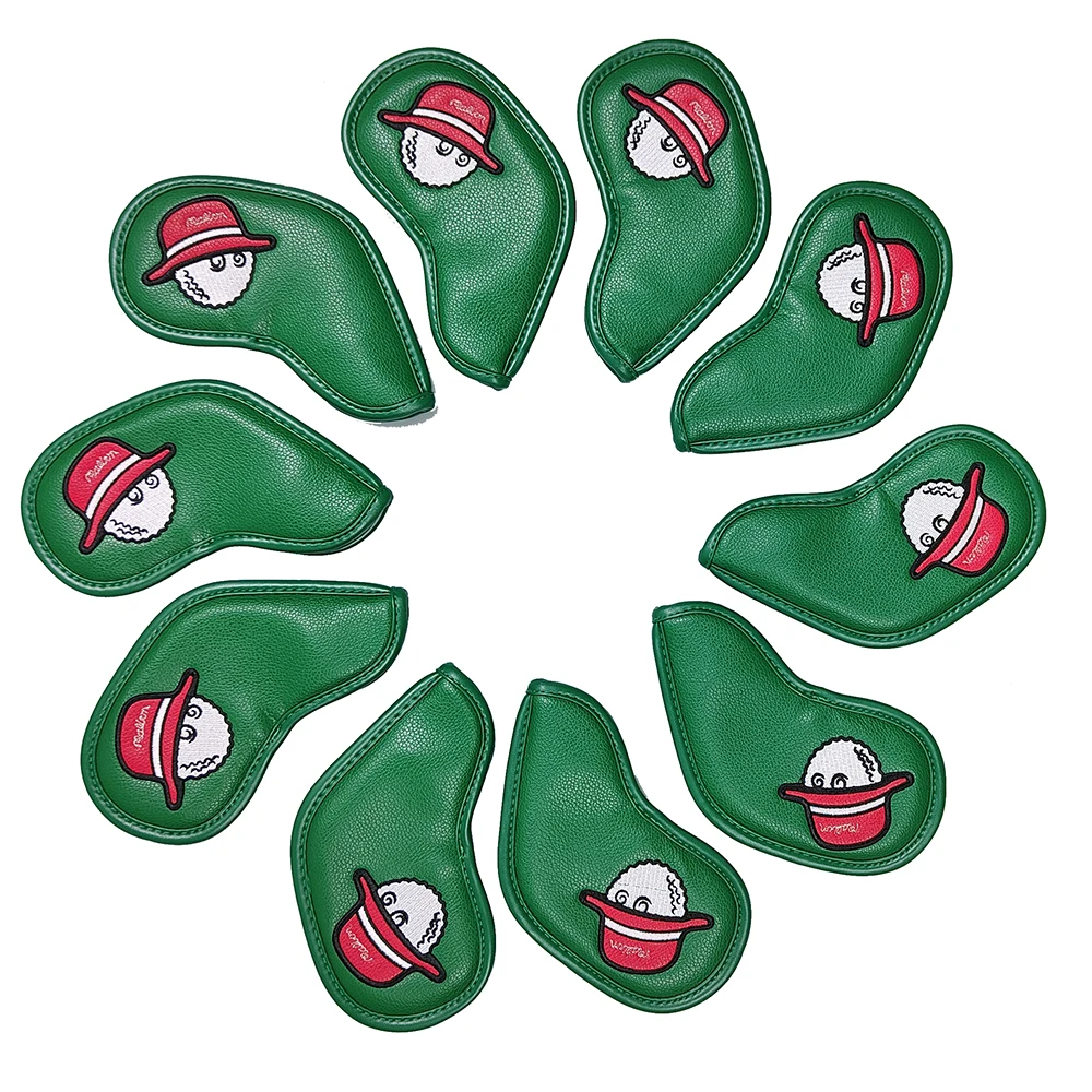 

10 Pcs Golf Club Head Covers PU Leather Golf Iron Cover Set Outdoor Sport Golf Accessoires