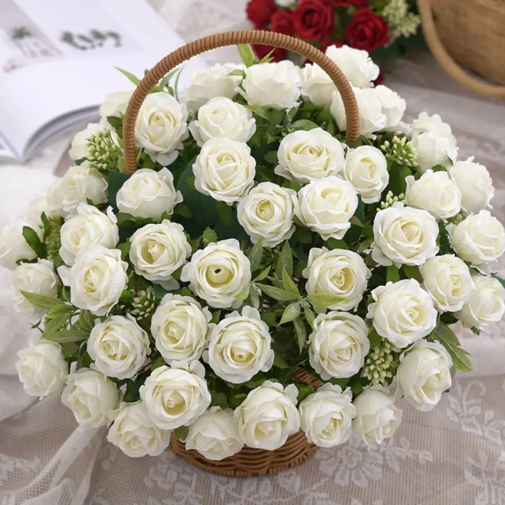 

30CM Artificial Rose Pink Silk Bouquet Flowers 10 Hesds Faux Flowers Decoration Home Decor Home Fake Wedding Flowers Fake E7V5
