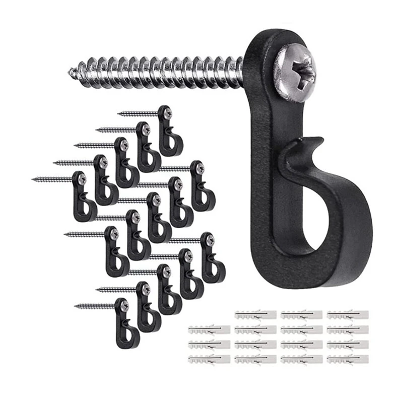 

50 Piece Home Christmas Lights Hanger Hooks With Screw For Garage New Year Party Outdoor Easy Release Wire