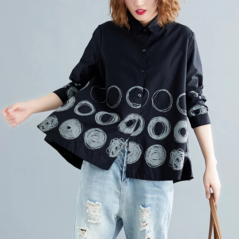

Cotton Linen Polka Dot Women Shirts 2022 Summer Vintage Half Sleeved Loose Casual All Match Female Shirts Outwear Coat Tops