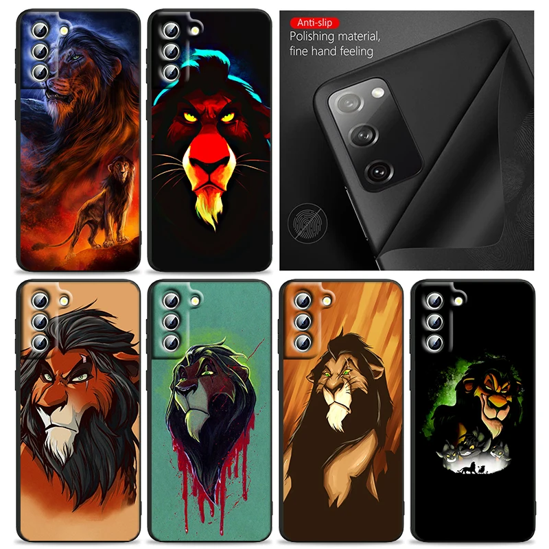 

Disney villain scar lion king Phone Case For Samsung S22 S21 S20 S10 S8 Note 20 A9 A73 A71 A53 M52 A33 Ultra Plus FE Black