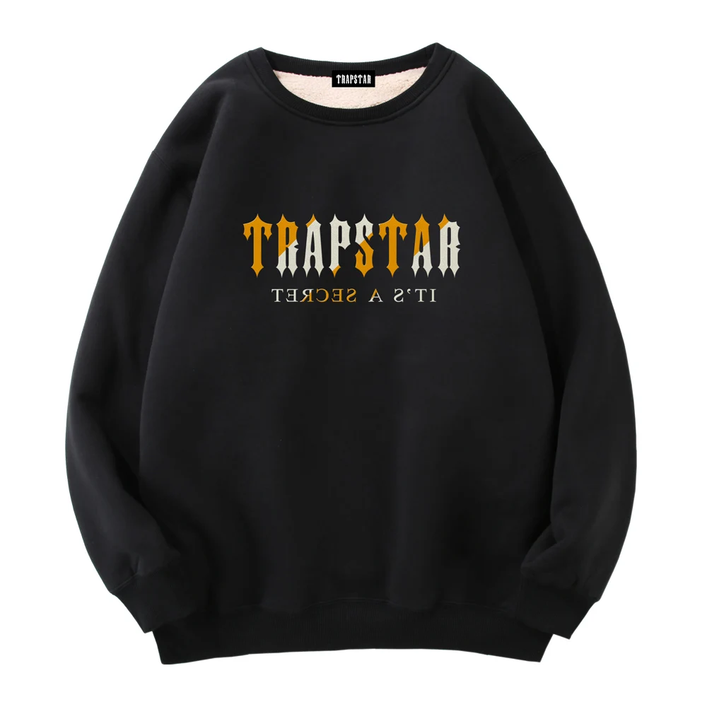 TRAPSTAR 2023 Brand Men and Women Classic Casual Fashion Trend Plush Pullover for Simple Street HIP-HOP100% Cotton Long Sleeve