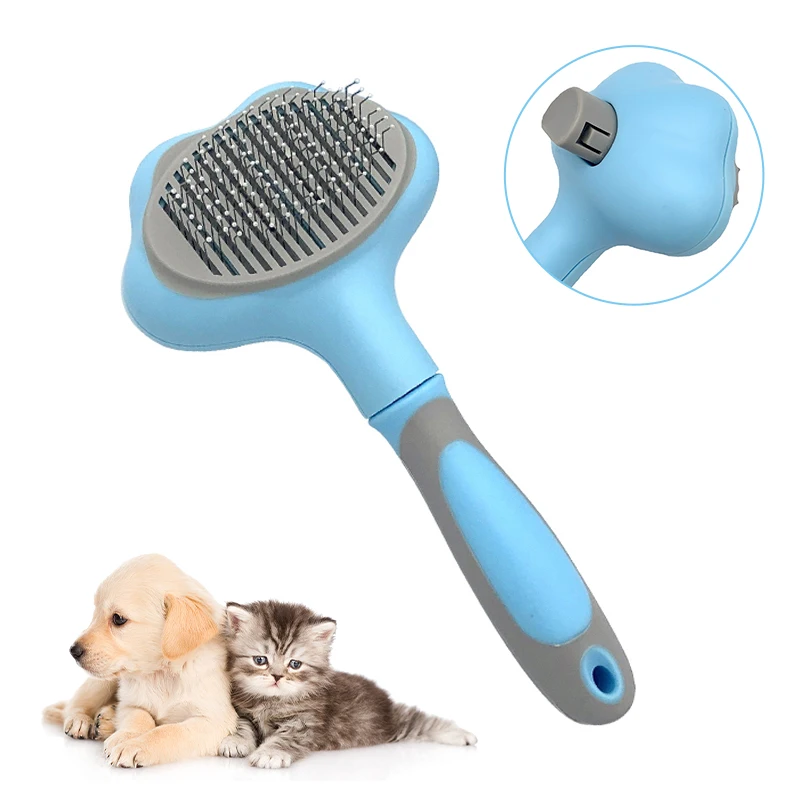 

New Dog Cat Brush Pet Hair Comb Self Cleaning Cats Dogs Slicker Brush for Shedding Deshedding Long Short Hair Pet Grooming Tool
