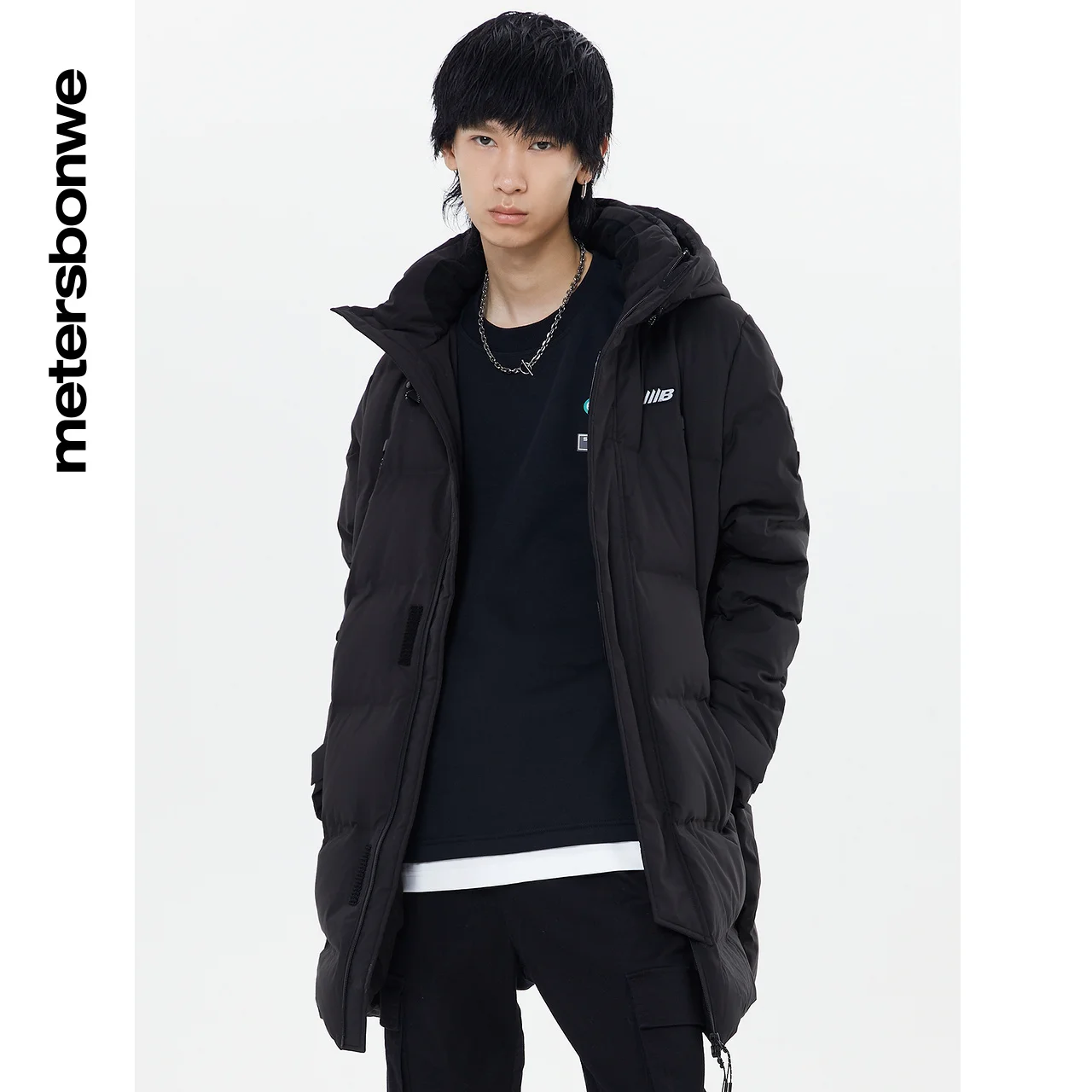 Metersbonwe Long Down Jacket Men Winter Warm 80% Gray Duck Down Hooded Men Anti-snow Winter Down Coat Brand Outerwear Warm Coat