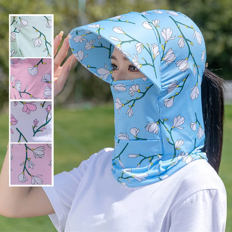 

Outdoor Neck Protection Women's Sun Cap Anti-UV Foldable Wide Brim Stamp Version Hat Summer Sun Protective Cover Hat