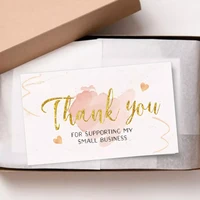 30 pcspack thank you card foil gold card thank you for your supporting my small business card small shop gift decorative card