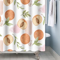 peach cherry fruit mushroom cartoon animals rainbow shower curtains bathroom fabric waterproof polyester curtain with hooks
