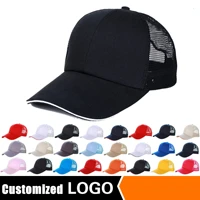 printing caps custom logo mesh travel advertising caps cotton duck tongue baseball hat custom made headdress 2pcs
