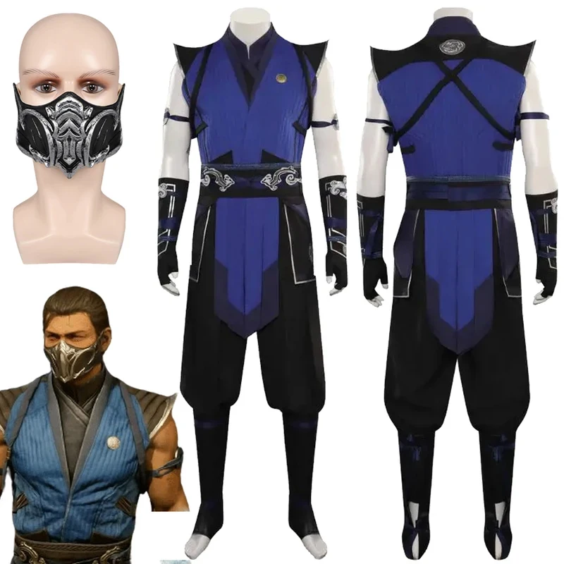 Фото ❤️ ❤️ ❤️ Костюм для косплея Суб-Зеро из Mortal Kombat, фантастический костюм-маскарад для мужчин, взрослых, комплект: топ, брюки, маска, для Хэллоуина и карнавала ❤️ ⭐️ ❤️ №1