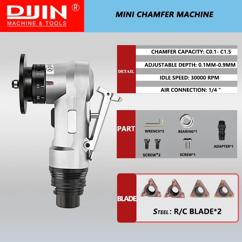 Mini Portable Pneumatic Chamfering Machine 45 DegreeTool Air