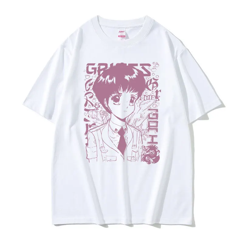 

Grimes Anime Girl Graphic T-shirt Tops Male Oversized Tees Men Manga Harajuku Short Sleeve Unisex Hip Hop Fashion Casual Tshirt