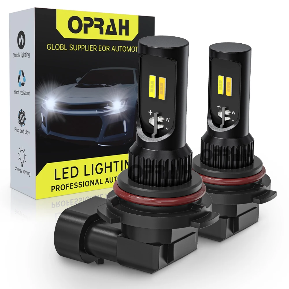 Oprah 2x Canbus H11 H7 LED Fog Light Bulb 9005 HB3 9006 HB4 LED 1860 CSP DRL Car Driving Lamp Dual Color White Yellow 12V 7200LM