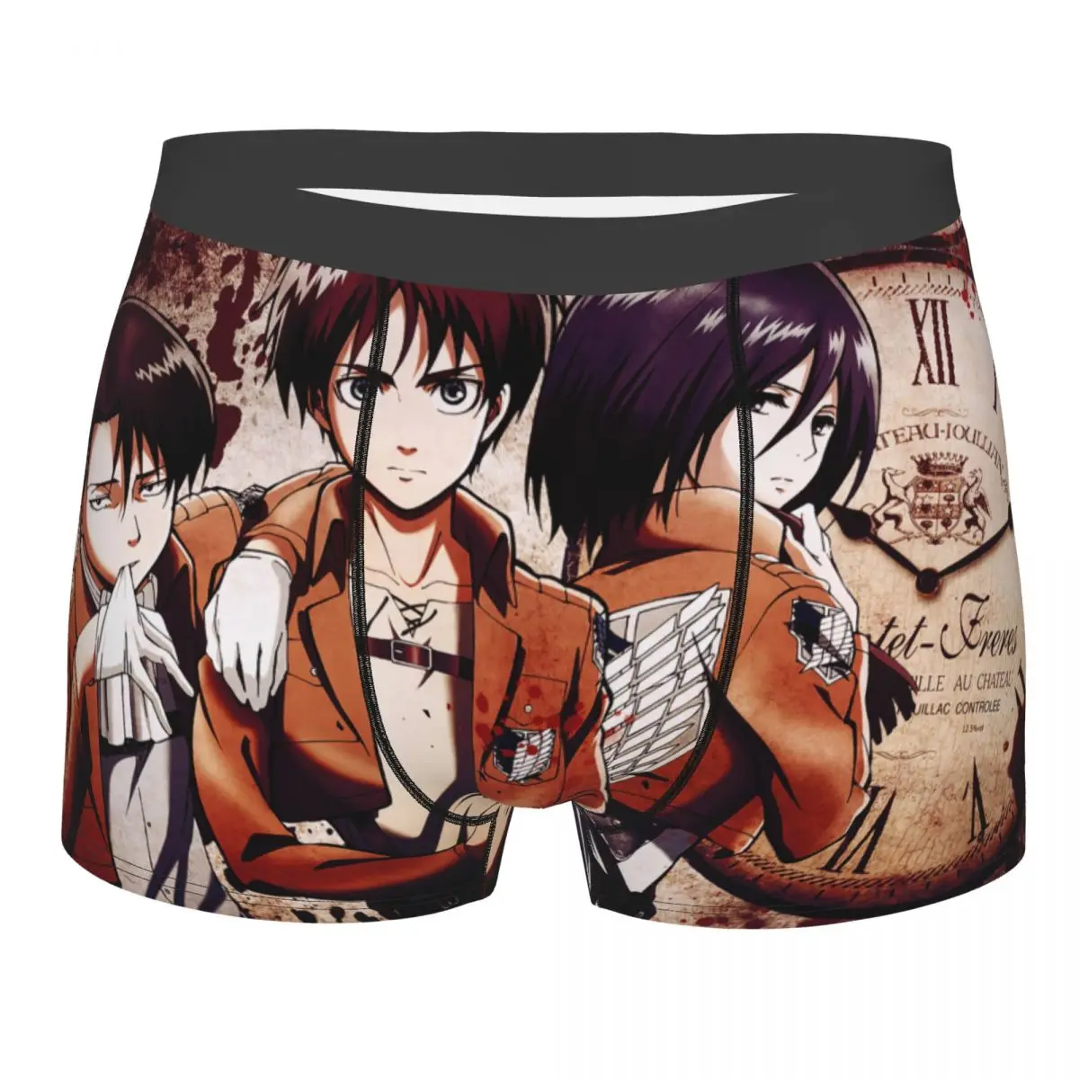 

Levi Eren Anime Men's Underwear Attack on Titan Boxer Shorts Panties Novelty Polyester Underpants for Homme S-XXL
