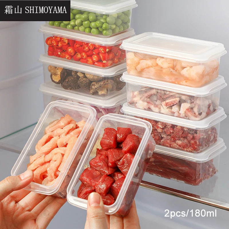 

SHIMOYAMA Mini Food Storage Container Sealed Box Kitchen Frozen Meat Fresh Box Portable Baby Dishes Auxiliary Boxs Microwave Use