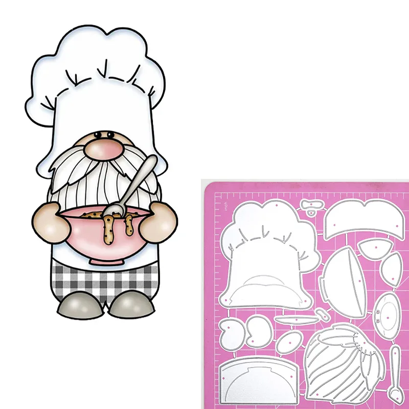 Новый штамп шеф-повара мальчик девочка готовка торт гном персонаж трафарет для