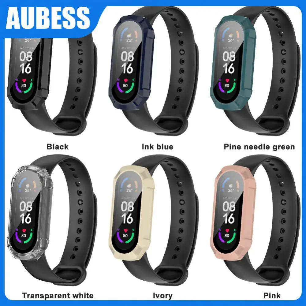 

Watch Accessories Protective Shell Dustproof Watch Case Screen Protector Soft Rubber For Xiaomi Mi Band 7 Watch Protective Case