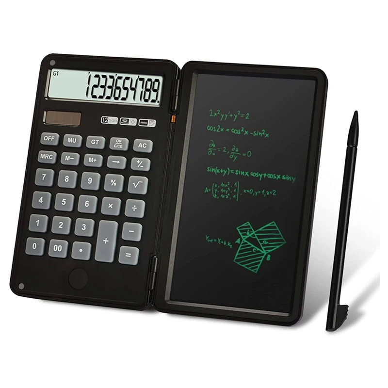 

Scientific Calculator with Writing Tablet, 12-Digit Digital Desktop Calculator with Erasable Writing Board