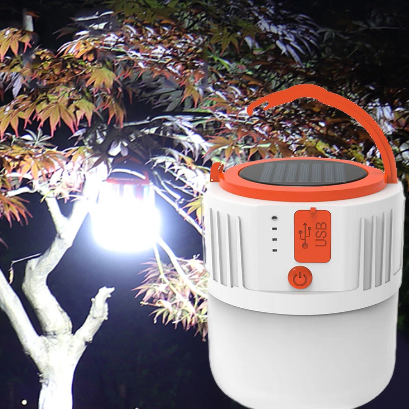 

Portable USB Rechargeable Bulb Solar LED Camping Light For Outdoor Tent Lamp Lanterns Emergency Lights For BBQ Hiking