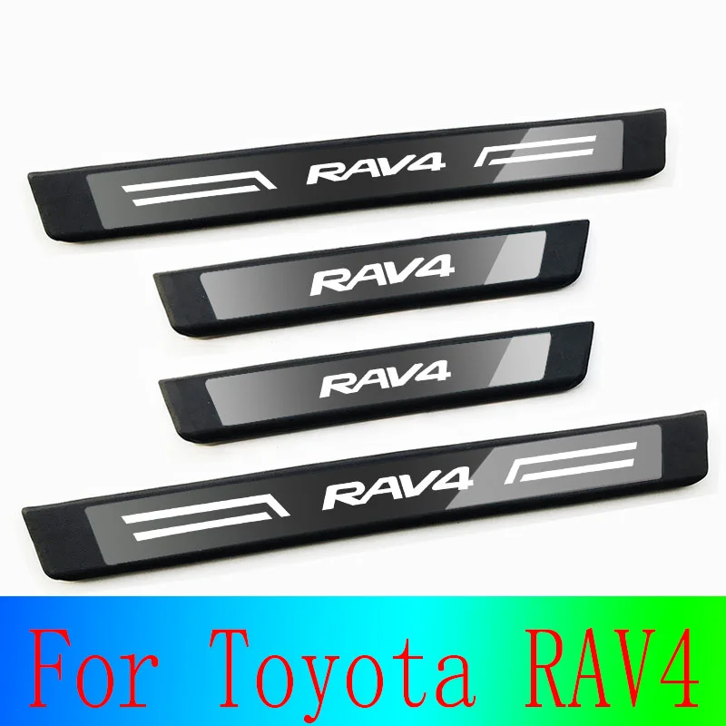 

Для Toyota RAV4 2014-2022 логотип из нержавеющей стали и ABS-пластик материал внешние части накладки на пороги для порогов