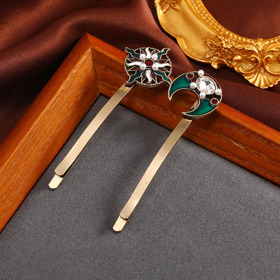 

Muylinda Vintage Enamel Hair Clip For Woman Moon Star Hairs Acccessories For Women Girls Hairpins Wholesale Retail Headwear