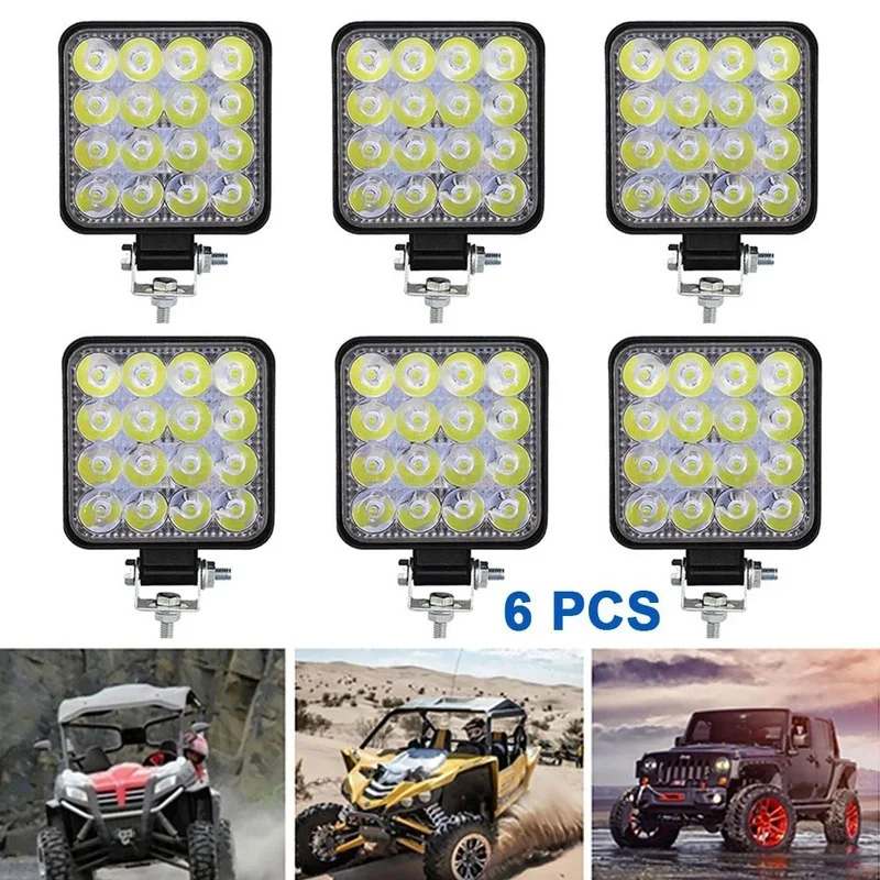 

Led Light Bar 48W Led Bar Waterproof Square Spotlight Off Road LED Work Light 12V 24V For Car Truck 4X4 4WD Car SUV ATV