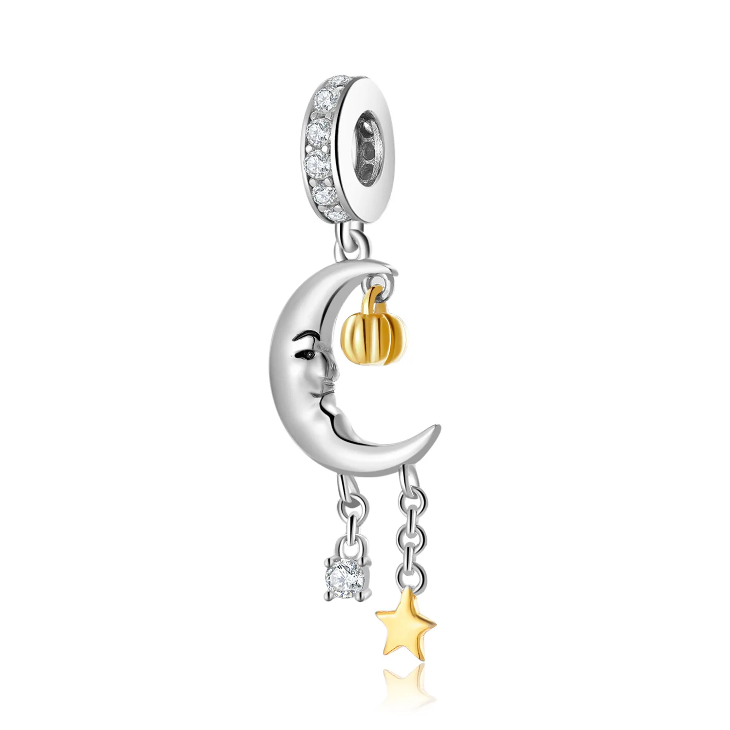 

Whole Body Sterling 925 Silver Pendant for Bracelet and Necklace Moon and Pumpkin Charms Gifts Luxury Fashion Jewelry Diy