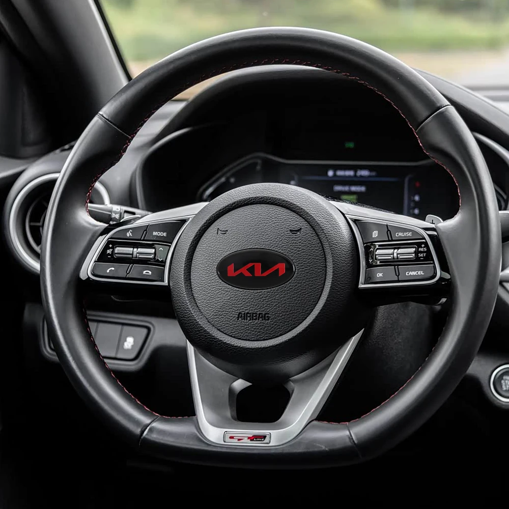 Фото Наклейка-эмблема на руль автомобиля 6,1x3,2 см для Kia K2 K3 K5 K7 Picanto Stinger Forte Sorento Sportage Rio Soul Ceed №5