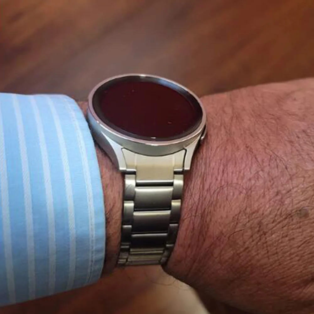 20mm Watchband for Samsung Galaxy Watch 5 Pro 45mm Classic 42mm 46mm Titanium Metal Strap for Galaxy Watch 5/4 40mm/44mm Black