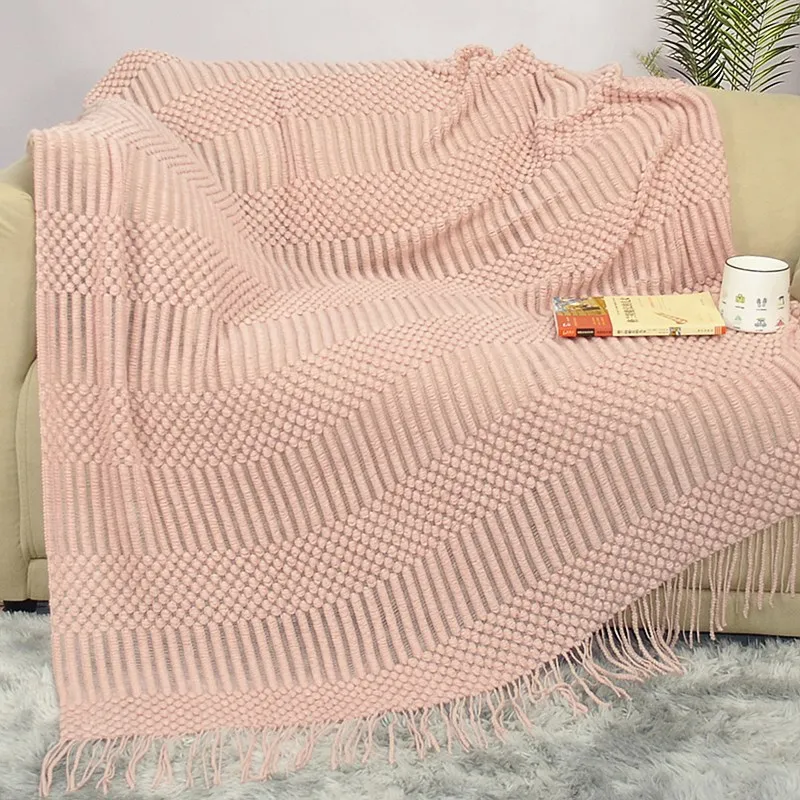 

Blankets Nordic Bohemian Knitted Wool Blanket Office Lunch Sofa Cover Bed Tail Air Conditioning blanket throw