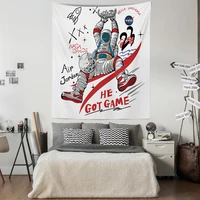 astronaut tapestry wall hanging cartoon character painting wall tapestry nordic home child room decor simple wall blanket carpet