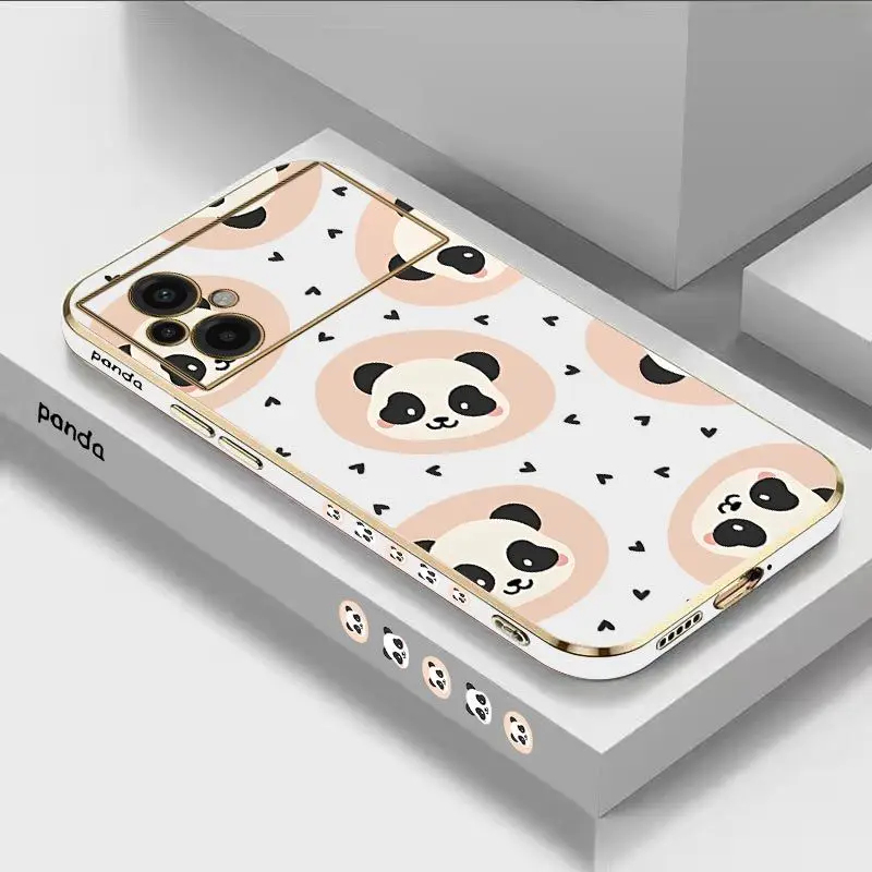 

Роскошный чехол Love Panda с покрытием для телефона Xiaomi Poco M5 M4 Pro F4 X4 GT F4 GT X4F3 X3 M3 X3 NFC X2 X3 Pro C40, чехол