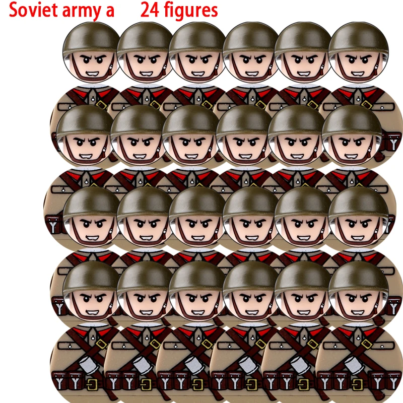 

Building Blocks Military, Scene Accessories, World War II Weapons, Soldiers Figures, Weapons Helmets, Parts, Toys 24pcs