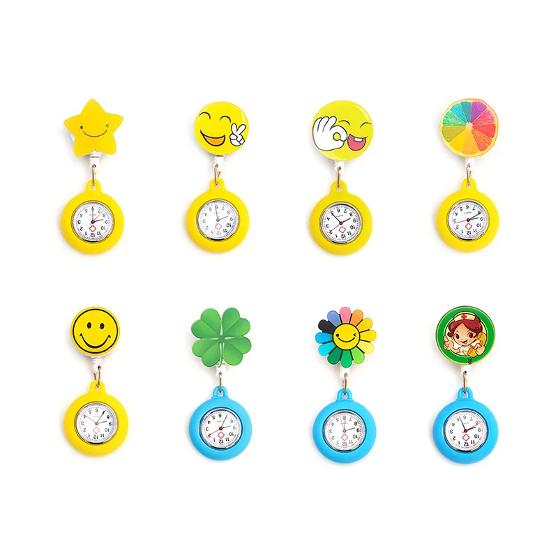 Female Watches Quartz Chest Pocket Watch Student Gift Lovely Cartoon Nurse Pocket Watch Doctor Scalable Silicone Nurse Table