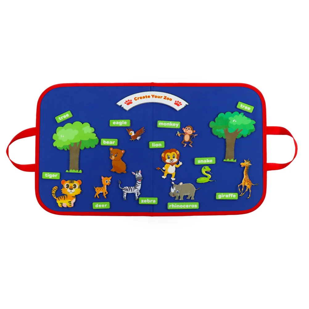 

1 Set of Felt-Board Stories Bag Toddlers Preschool Animals Figures Felt
