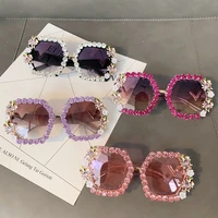 crystal rhinestone baroque glasses women brand designer summer luxury ladies flower sunglasses for summer oculos de sol feminino