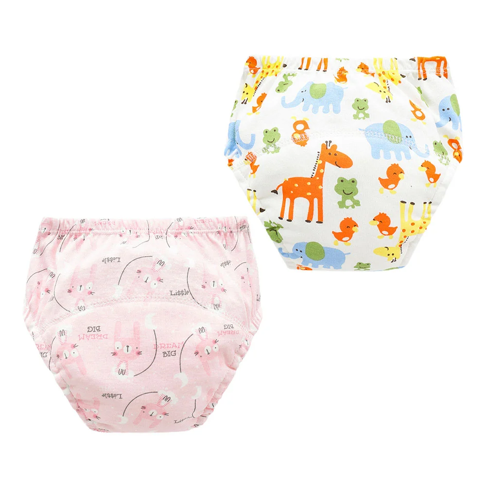 

2PCS Babies Training Pants Cloth Diaper Training Pants Cotton Training Pants For Toddler- Size ( Green Flower, )