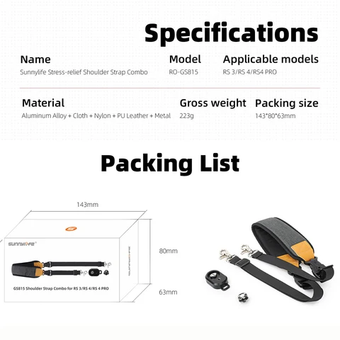 Наплечный ремень для DJI RS3 RS4, регулируемый ремень с двумя крючками для DJI Gimbal RS4 Pro