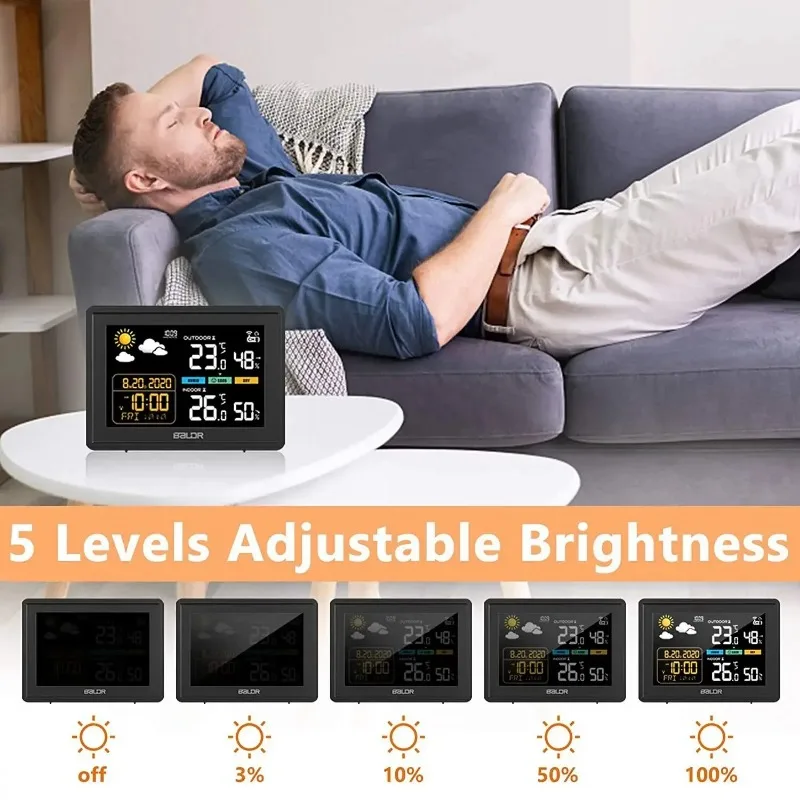 Беспроводная Метеостанция С Двойным Будильником Измеритель Температуры И