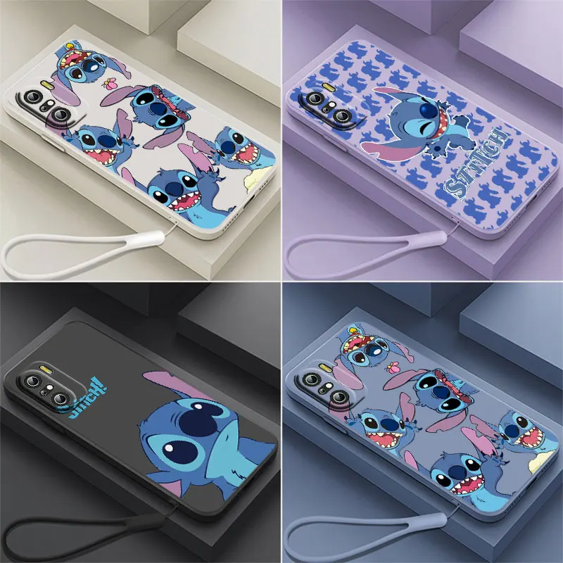 

Stitch The Baby Disney Phone Case For Xiaomi Redmi K50 K40 10X 10 9T 9AT 9A 9C 9 8A 8 7 6A 5A Gaming Pro Liquid Rope Funda Cover