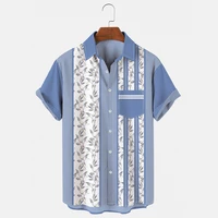 high quality hawaiian mens shirt european and american popular 3d shirt casual plaid short sleeve beach top 5xl