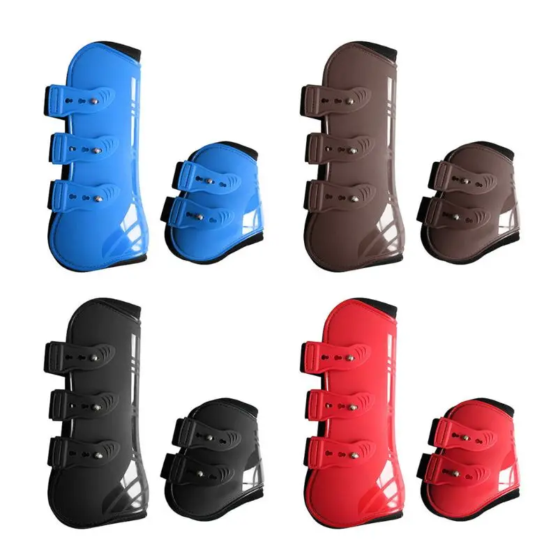 

67JE 4Pcs Adjustable Horse Leggings Support Back and Front Foot Collection Pet