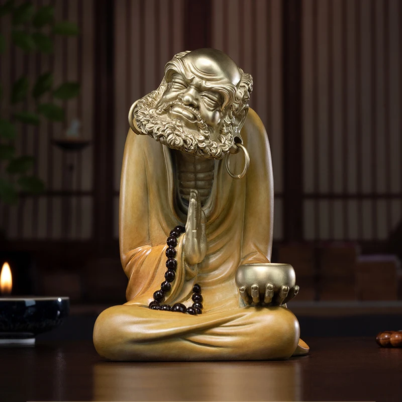 Азия буддизм бронзовая скульптура Бодхиidhарма Тамо Монах Дхарма статуя Будды Бог