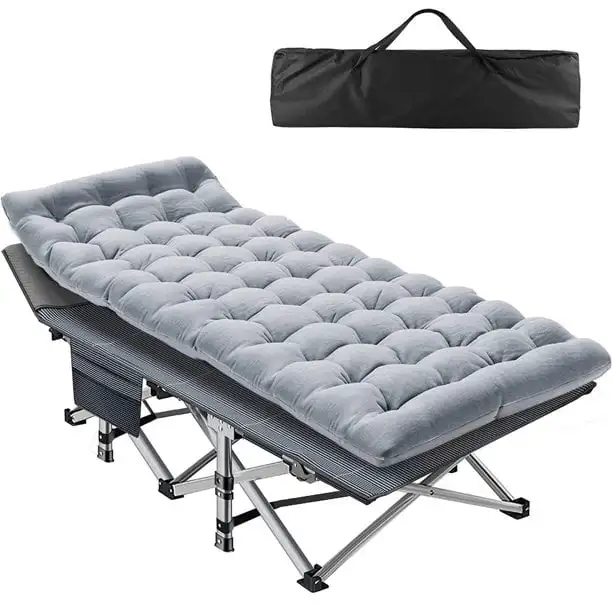 

Cot with Mattress 75x32 inch Folding Bed with Carry Bag, Silver