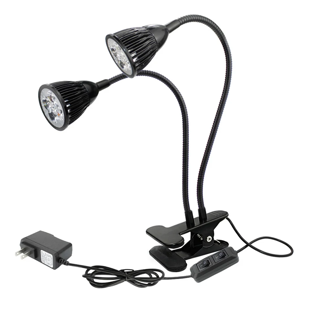 

20W Dual Head Growing Lamp with Clamp LED Gooseneck Grow Light Indoor Planting Light