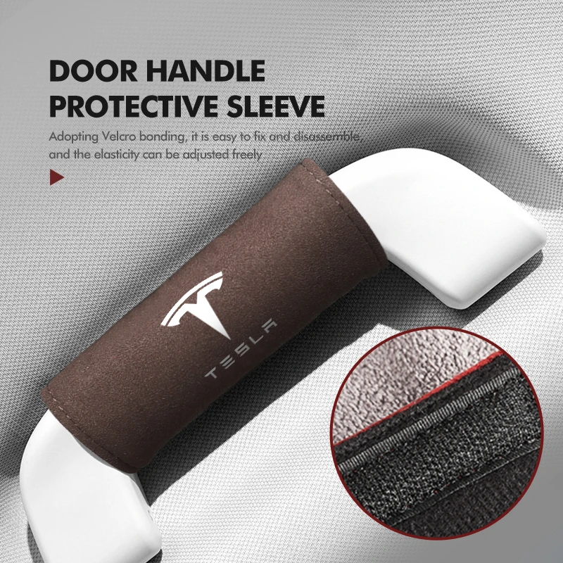 Замшевый подлокотник на крышу автомобиля перчатки защитные аксессуары для Tesla